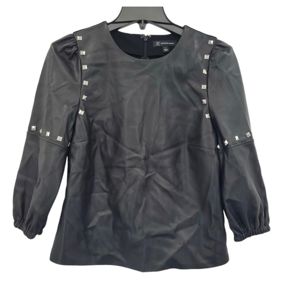 INC Faux Leather Studded Top - Picture 1 of 4